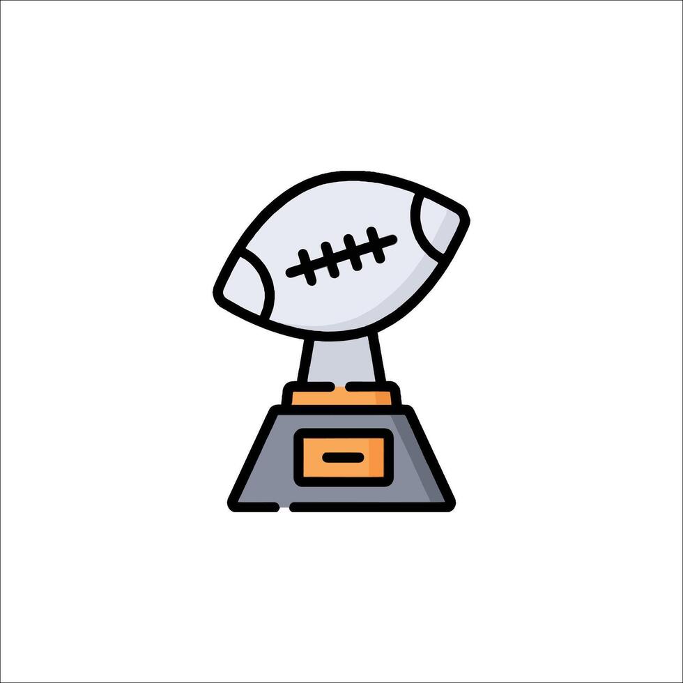 A football trophy on a pedestal with an orange ball vector