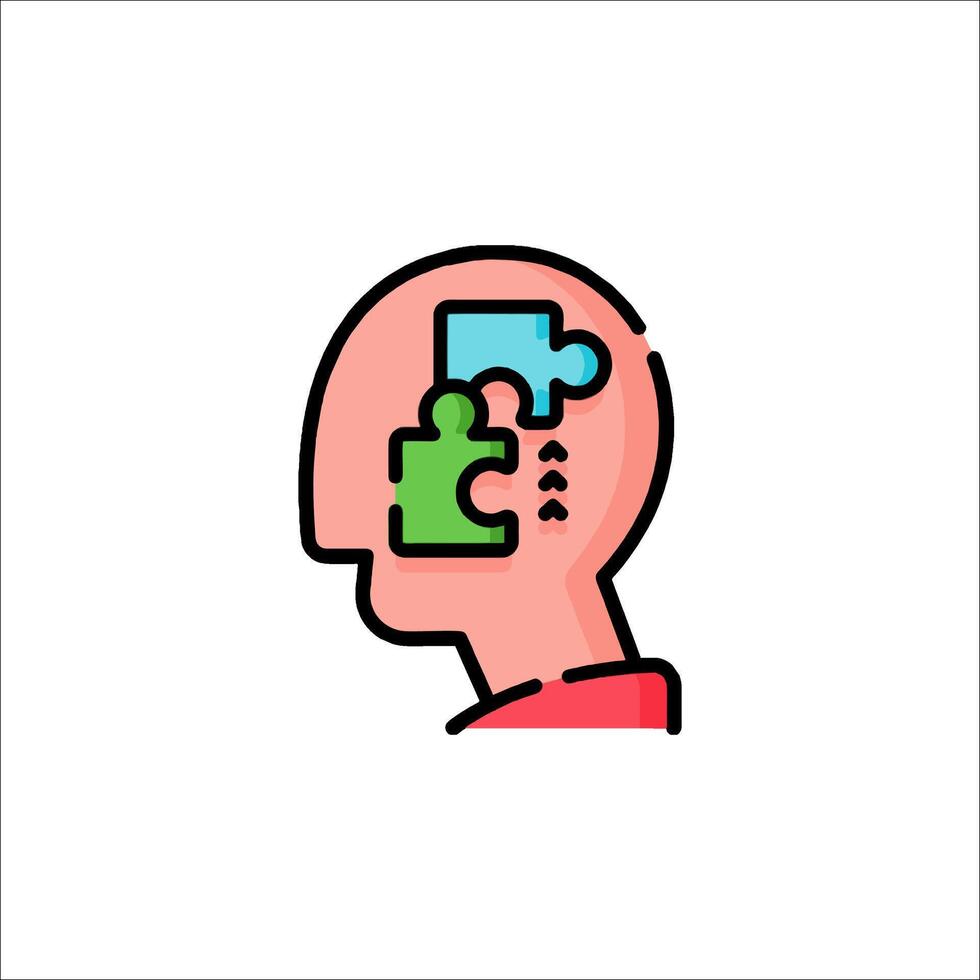 A person with a puzzle piece in their head vector