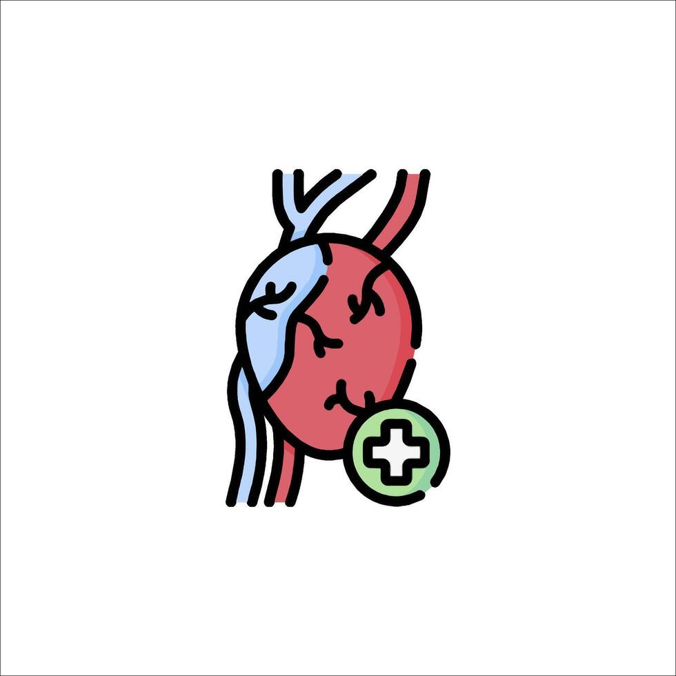 A heart with a cross and a plus sign vector