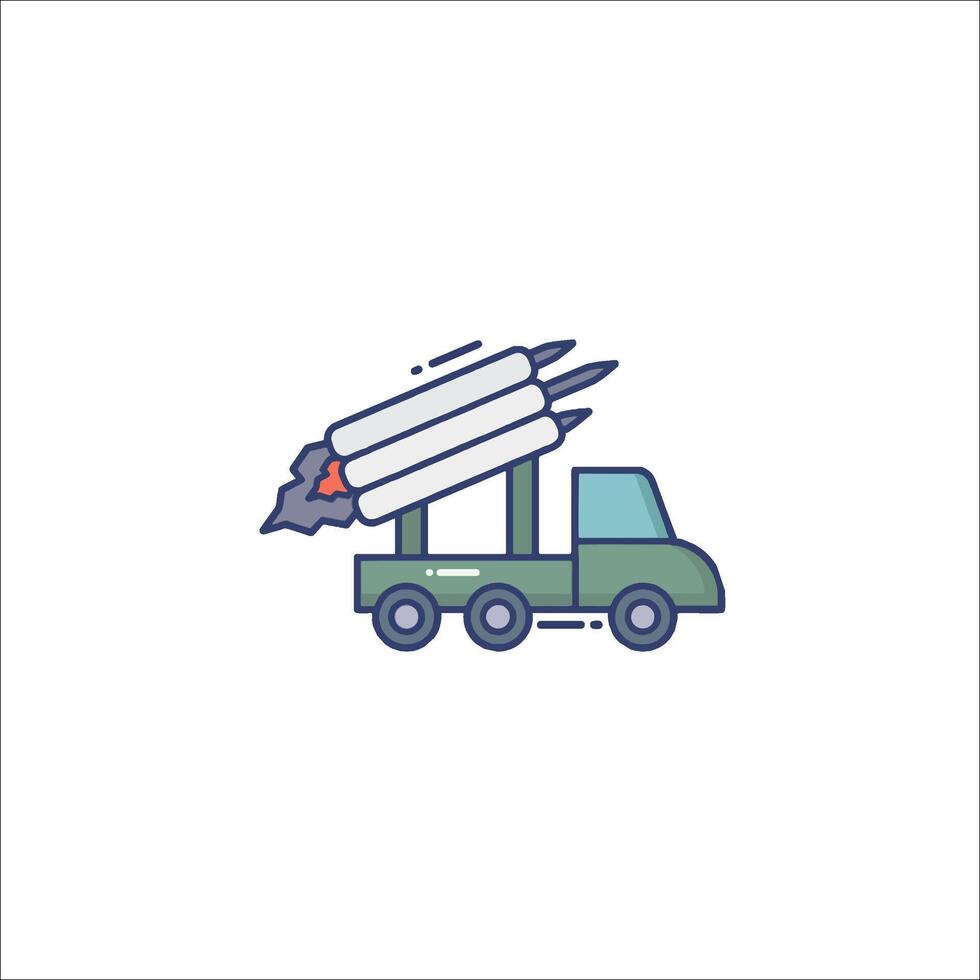 A truck with a rocket on top of it vector