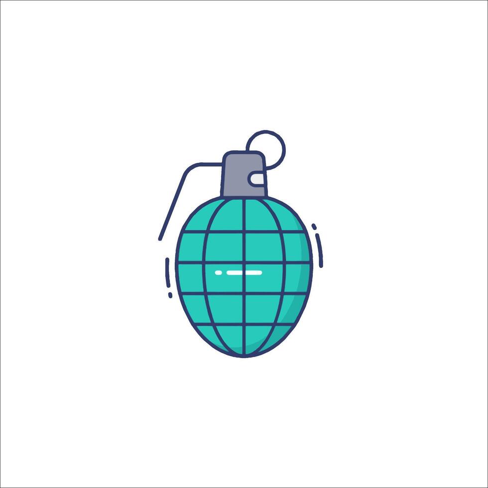 A bomb icon with a green globe on it vector