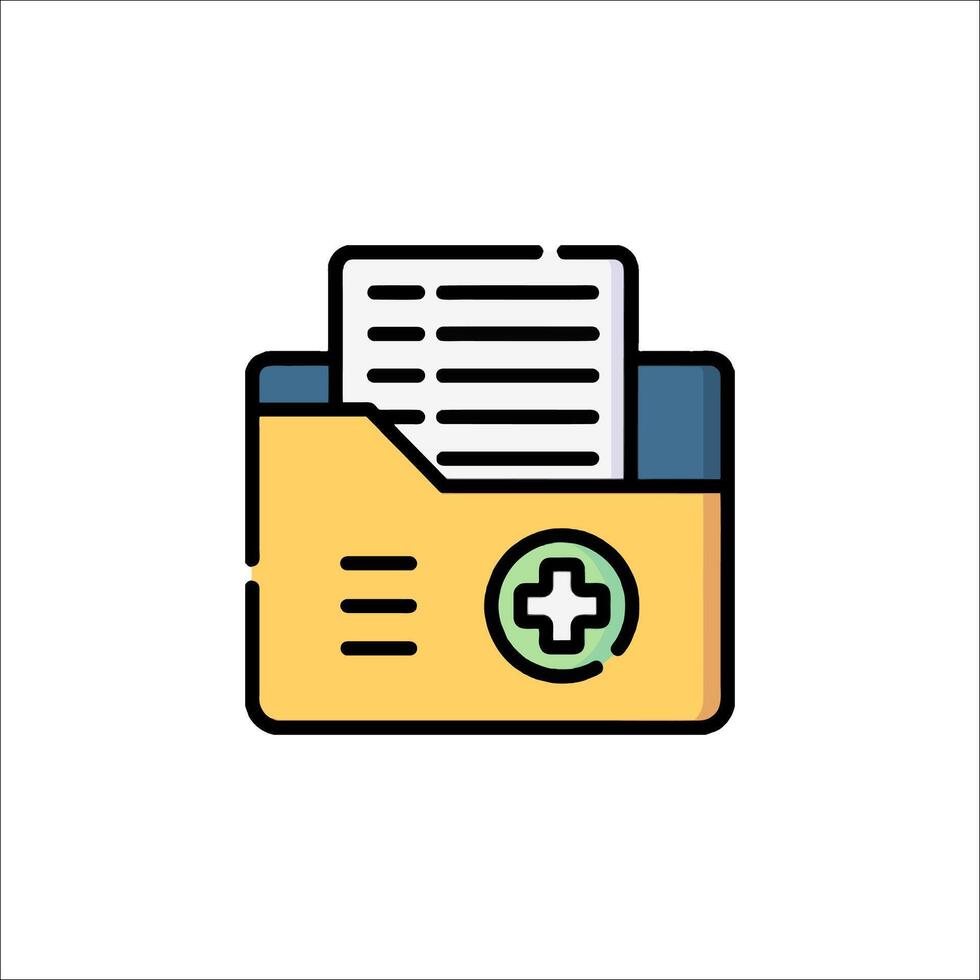 Medical file folder icon illustration vector
