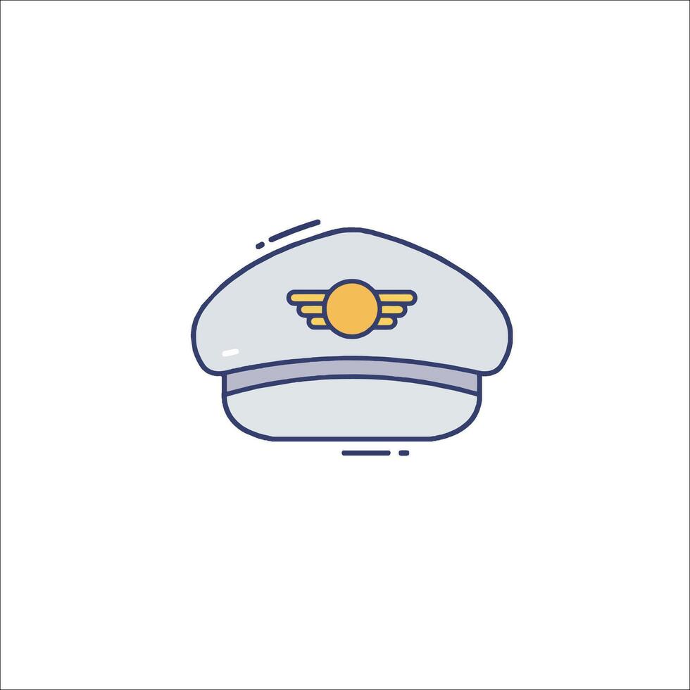 A pilot hat icon on a white background vector