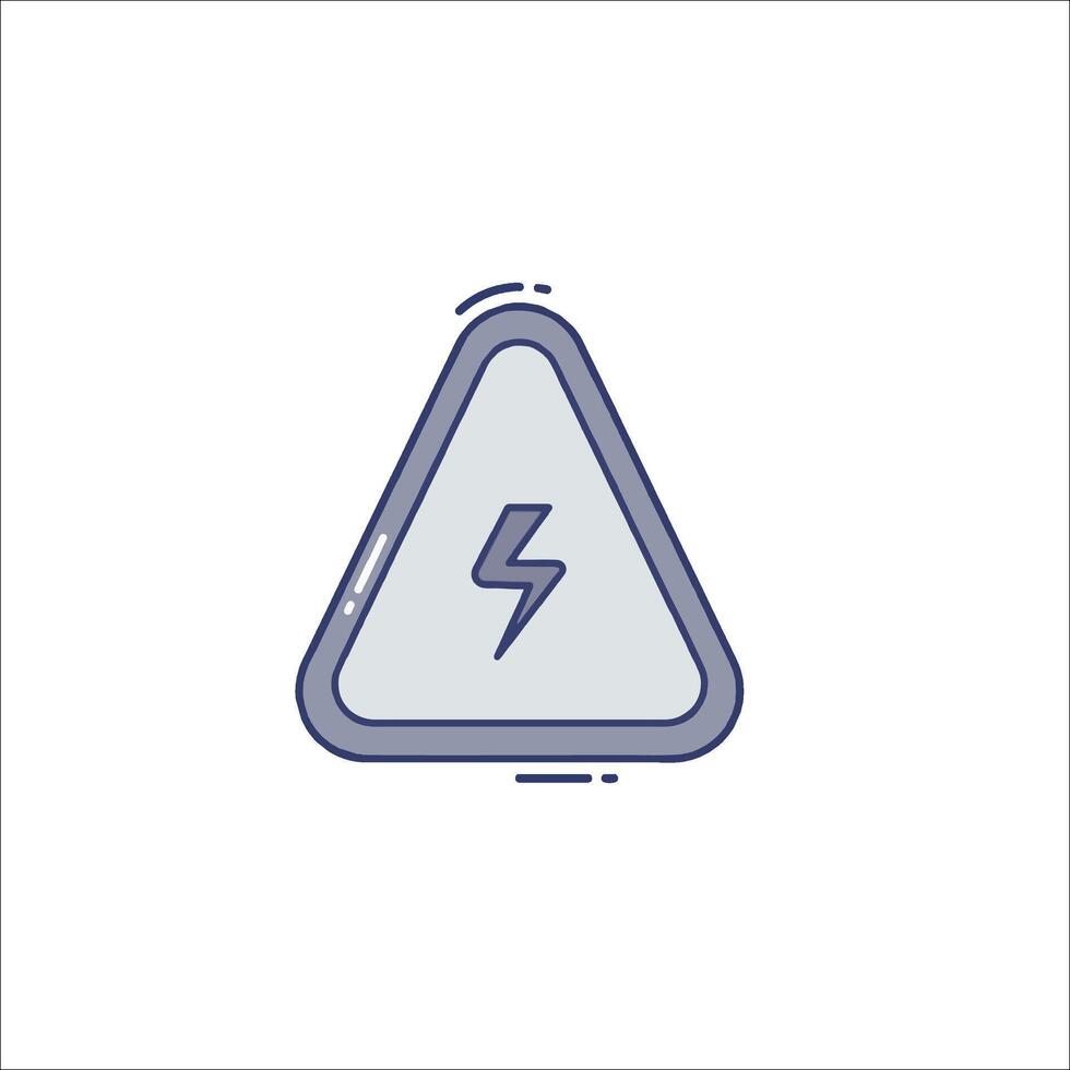 A triangle with a lightning bolt icon vector
