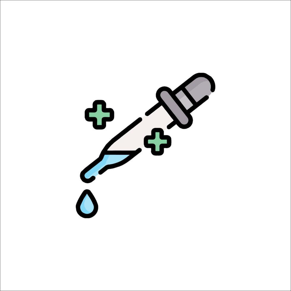 A syringe with a drop of liquid on it vector