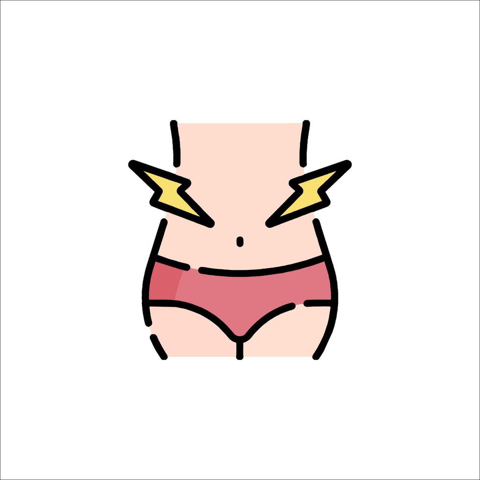 A woman's stomach with lightning bolt on it vector