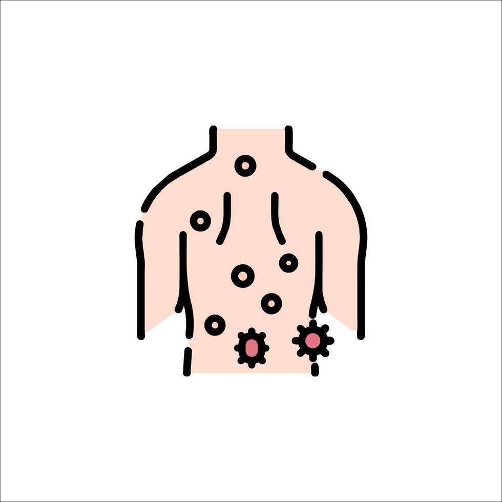 A man with a rash on his chest vector