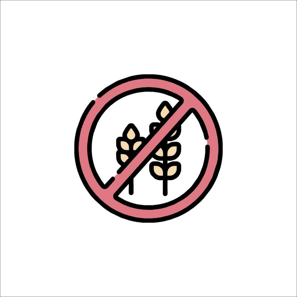 No wheat sign icon illustration vector