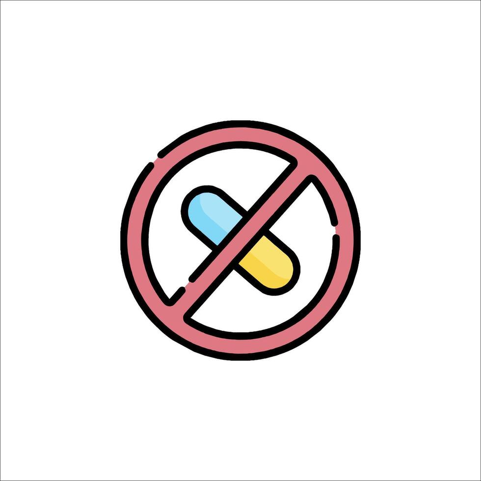 No pills icon, no pills, no pills, no pills, no pills, no pills, vector