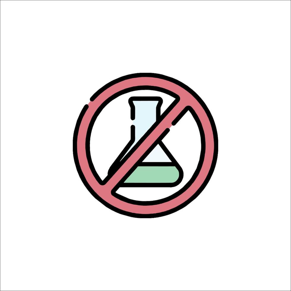 A no alcohol sign with a flask in it vector