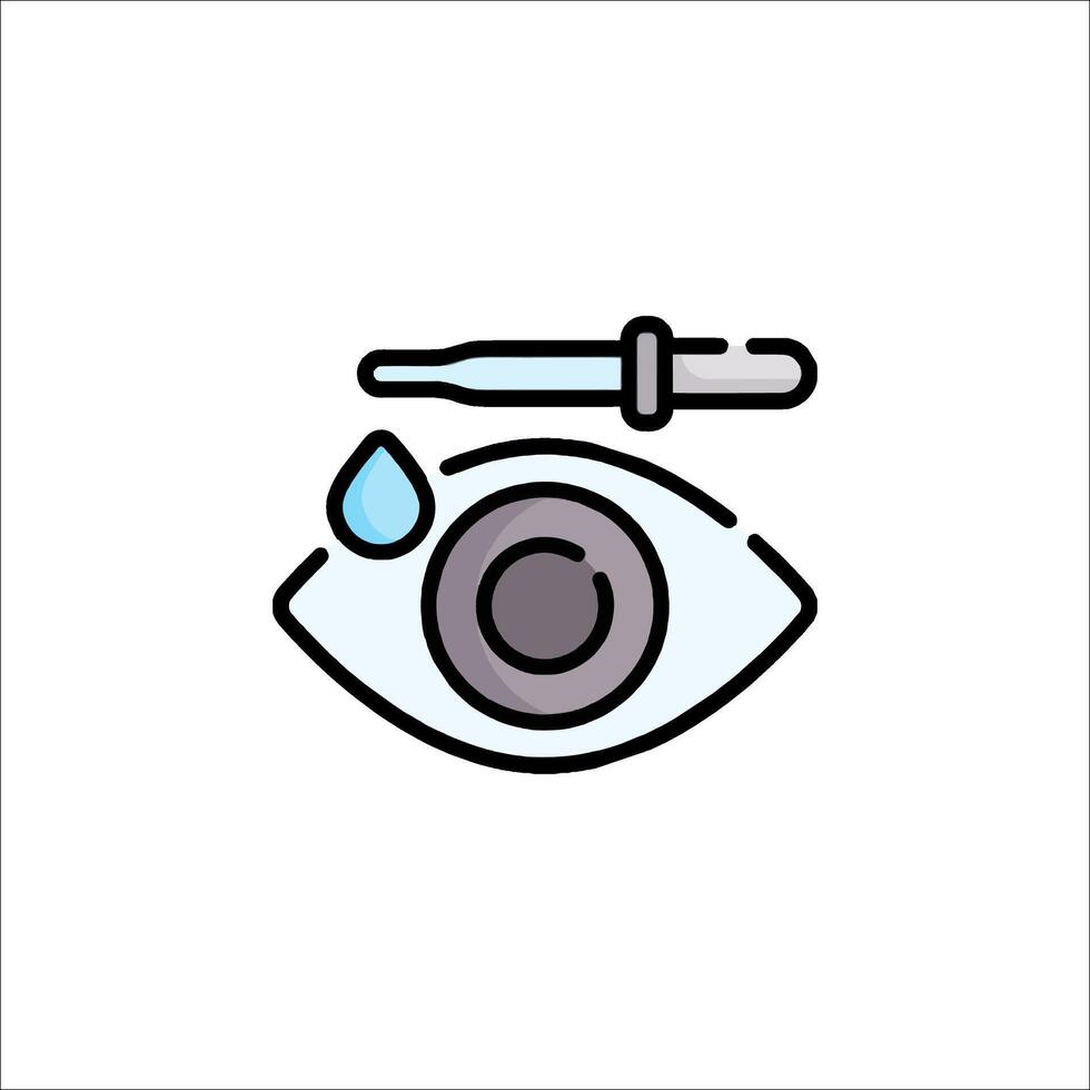 An eye with a syringe and a drop of blood vector