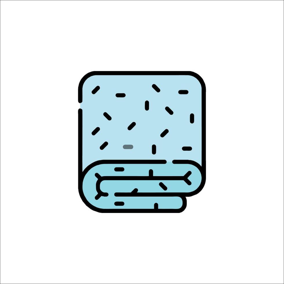 A blanket with a blue outline on a white background vector