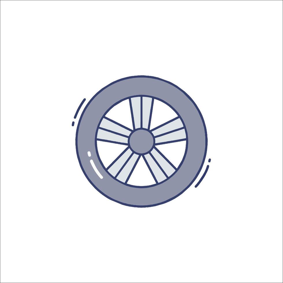 A wheel icon in a flat style vector
