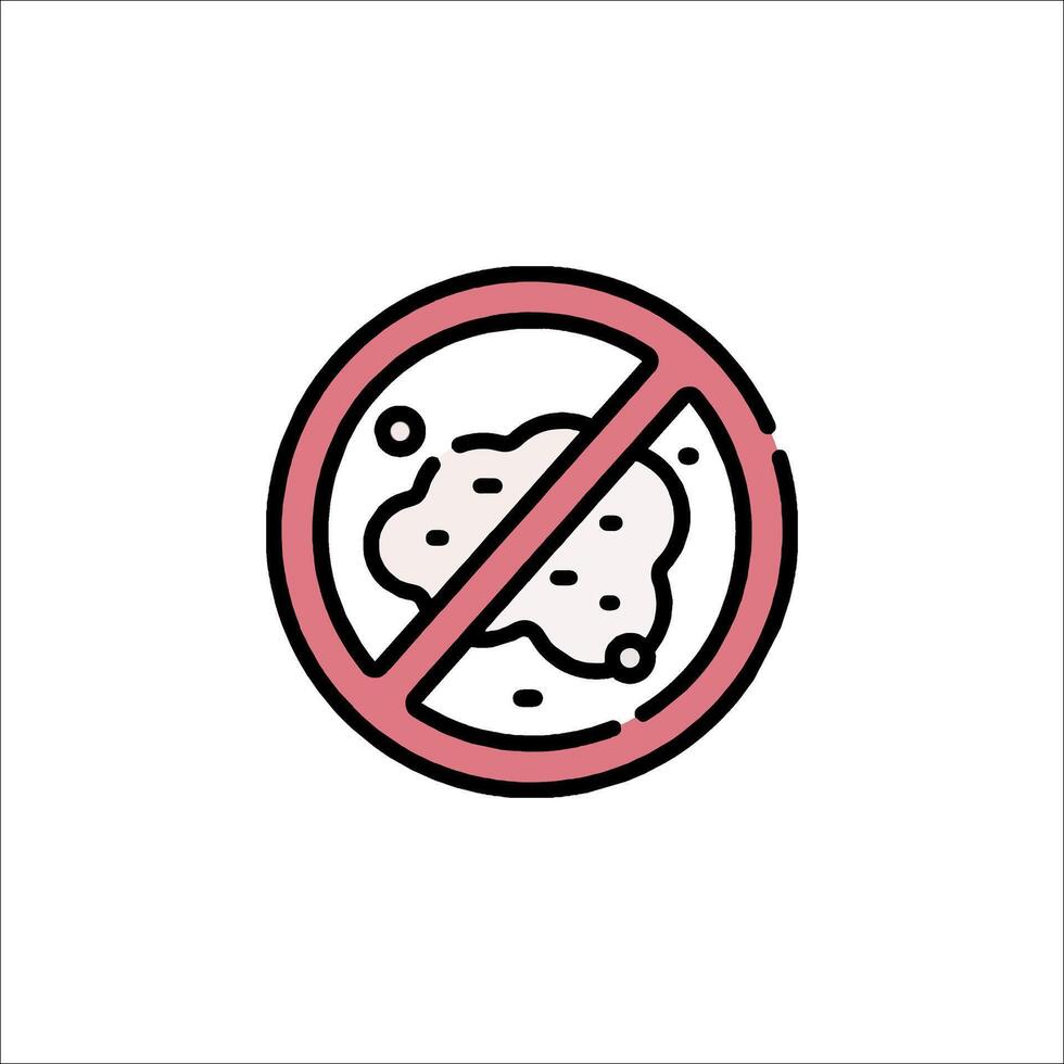 No food sign icon, line icon, line icon, illustration, line icon, line vector
