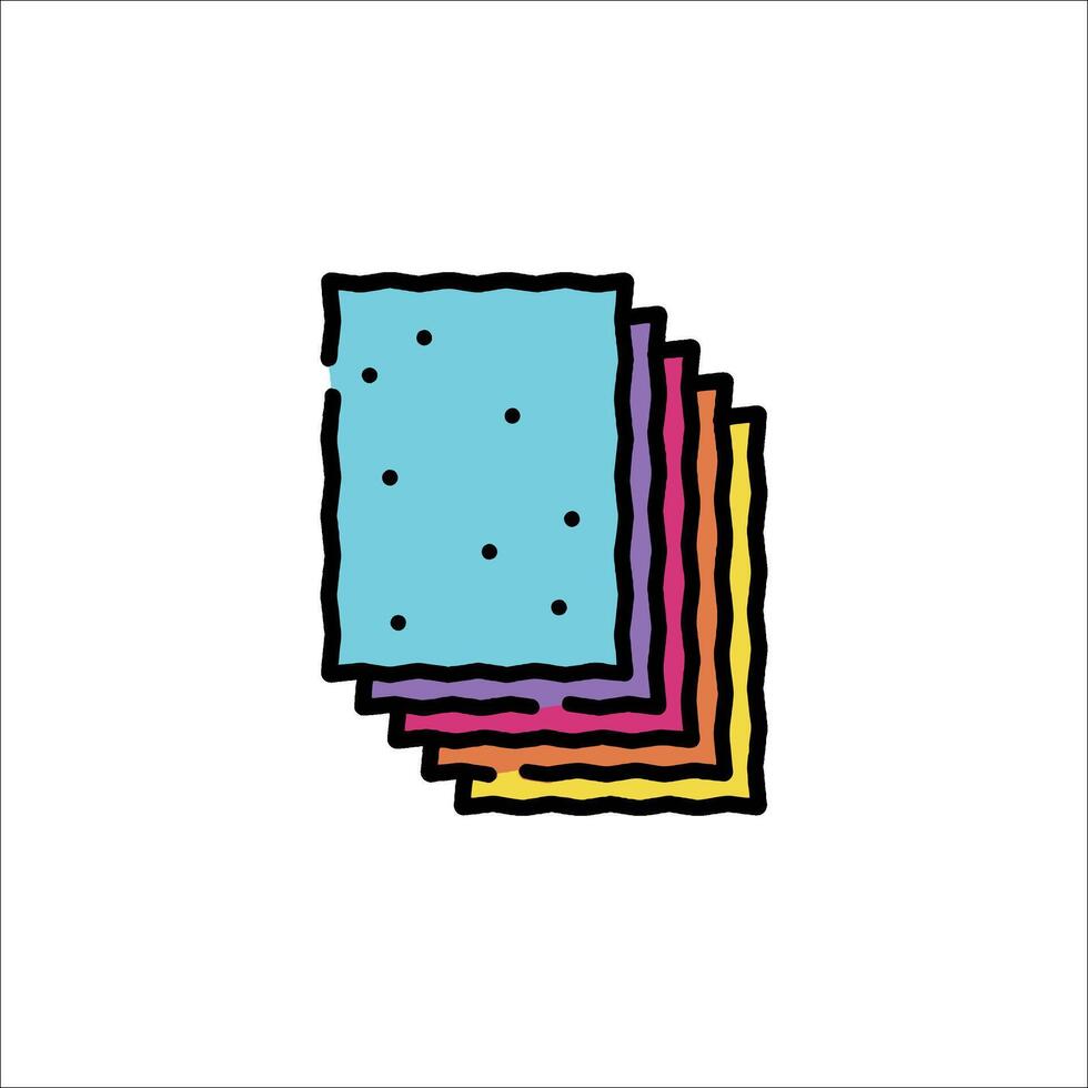 A stack of colored squares on a white background vector