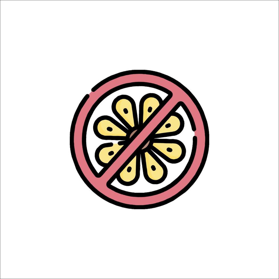 No lemon sign icon illustration vector