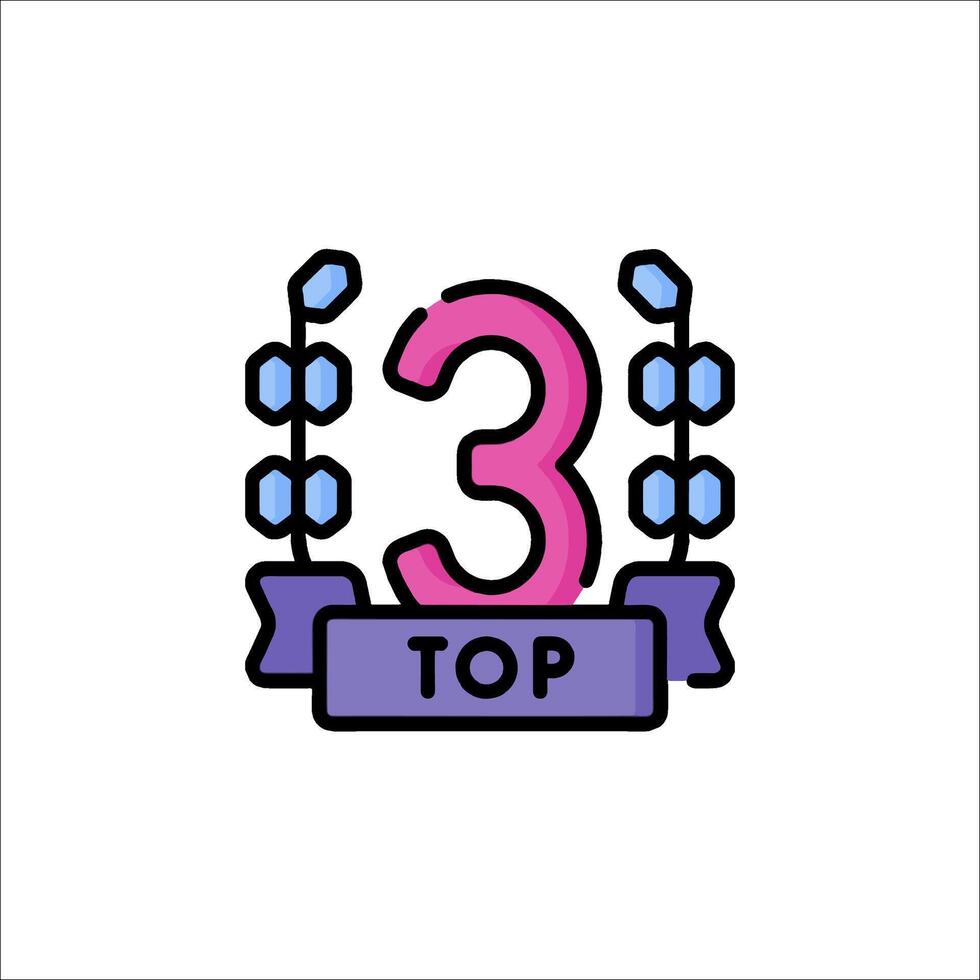Top 3 icon illustration vector