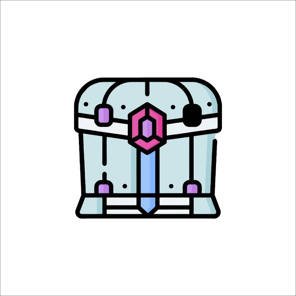 A blue chest with a pink and purple design vector