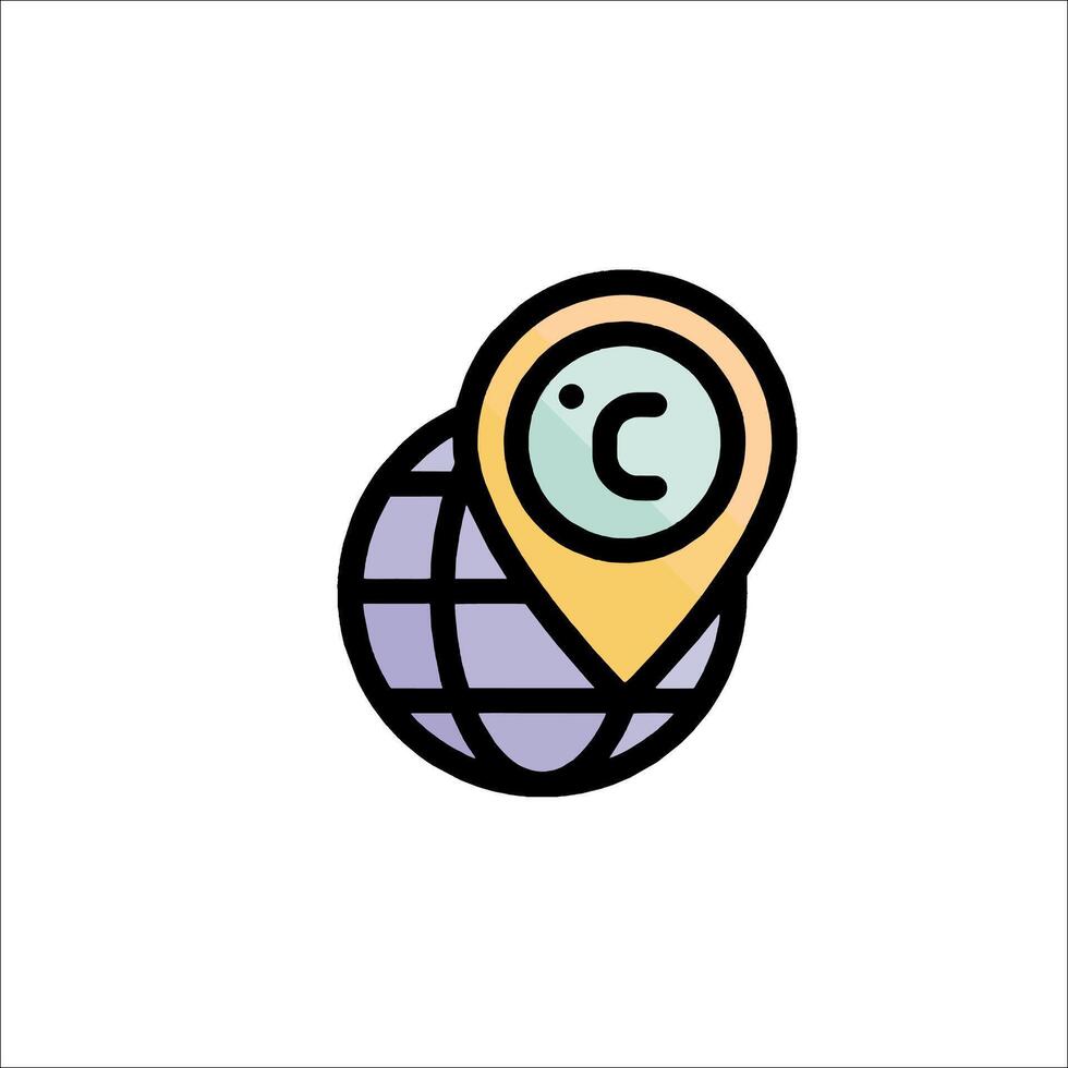 A globe with a pin on it and a map marker vector