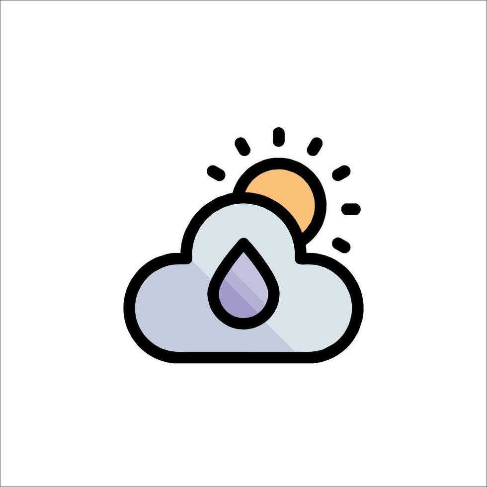 A cloud with a drop of water and sun vector