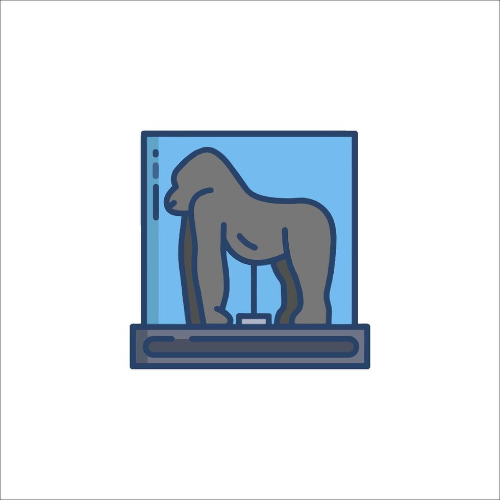 Gorilla icon in a glass case vector
