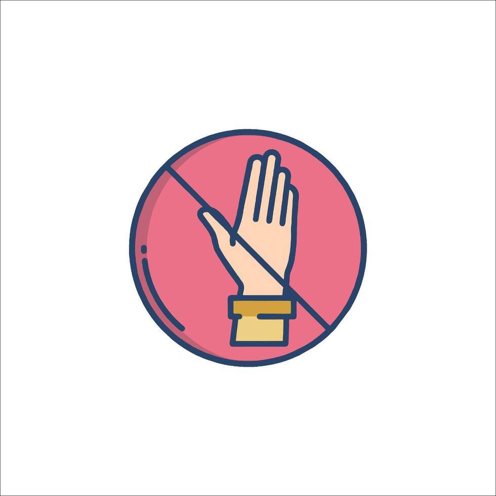 No hand sign icon, illustration vector
