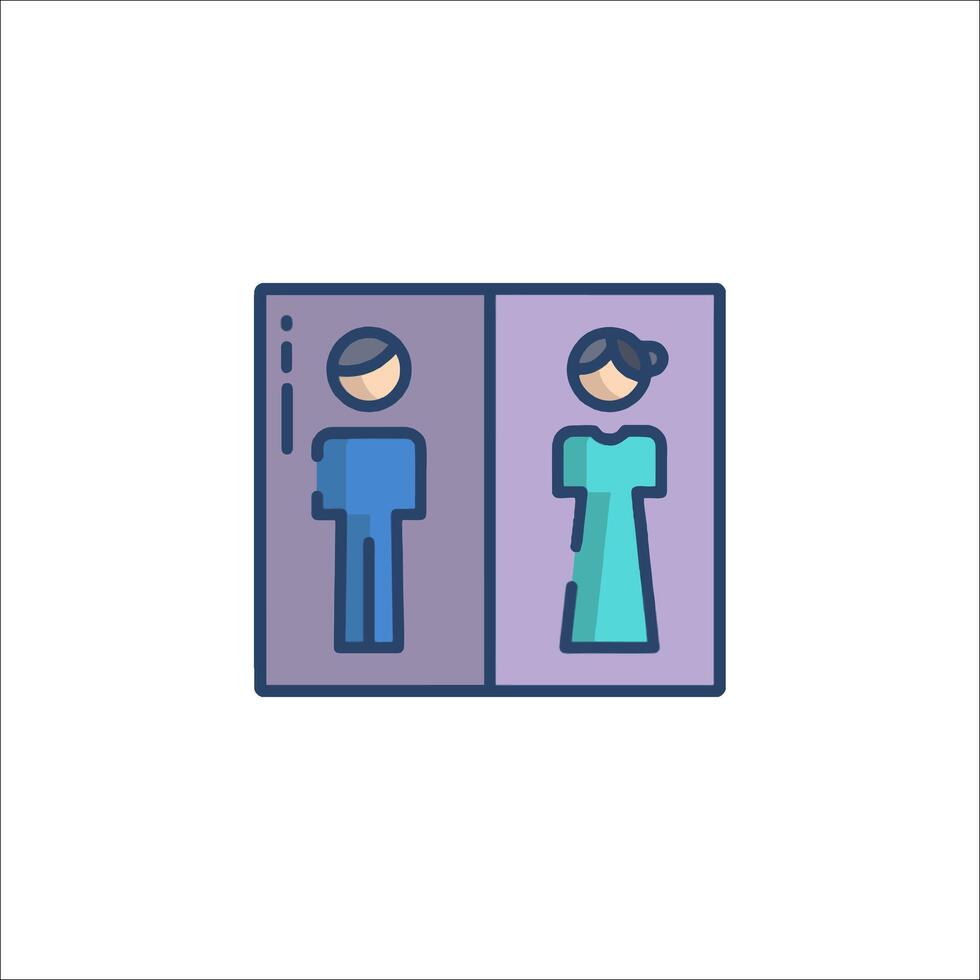 A man and woman in a bathroom icon vector
