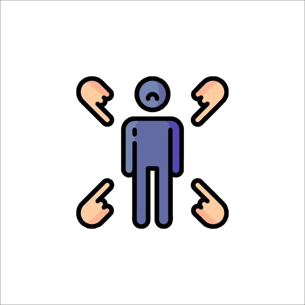 A person with four fingers pointing at him vector