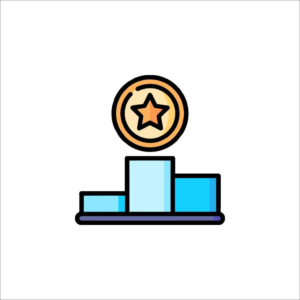 A star on a podium with a gold coin vector