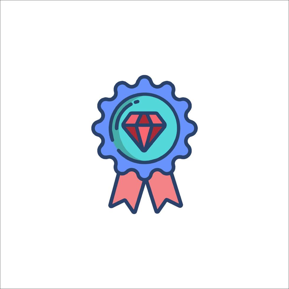 A diamond award badge icon vector