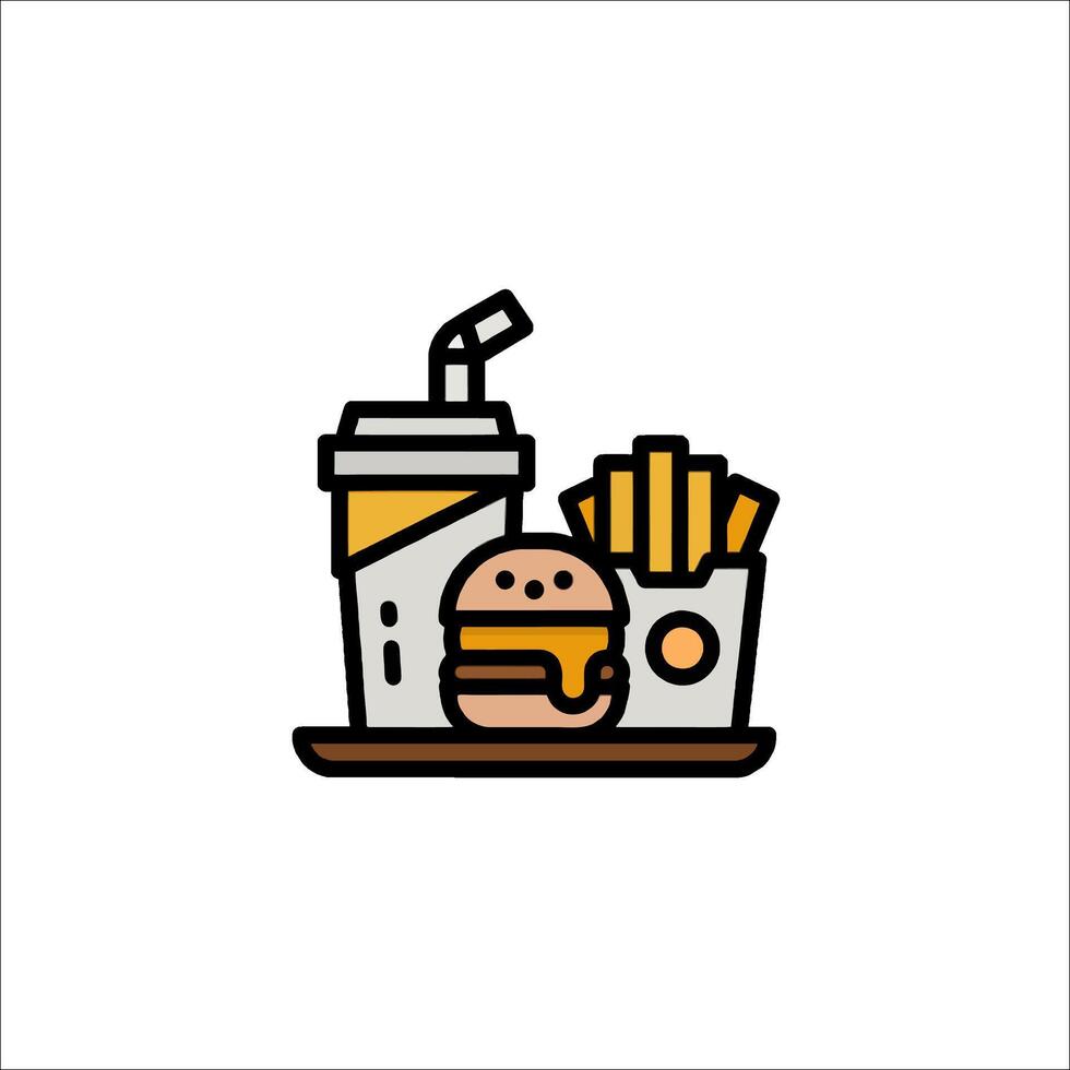 Fast food icon with a drink and burger vector