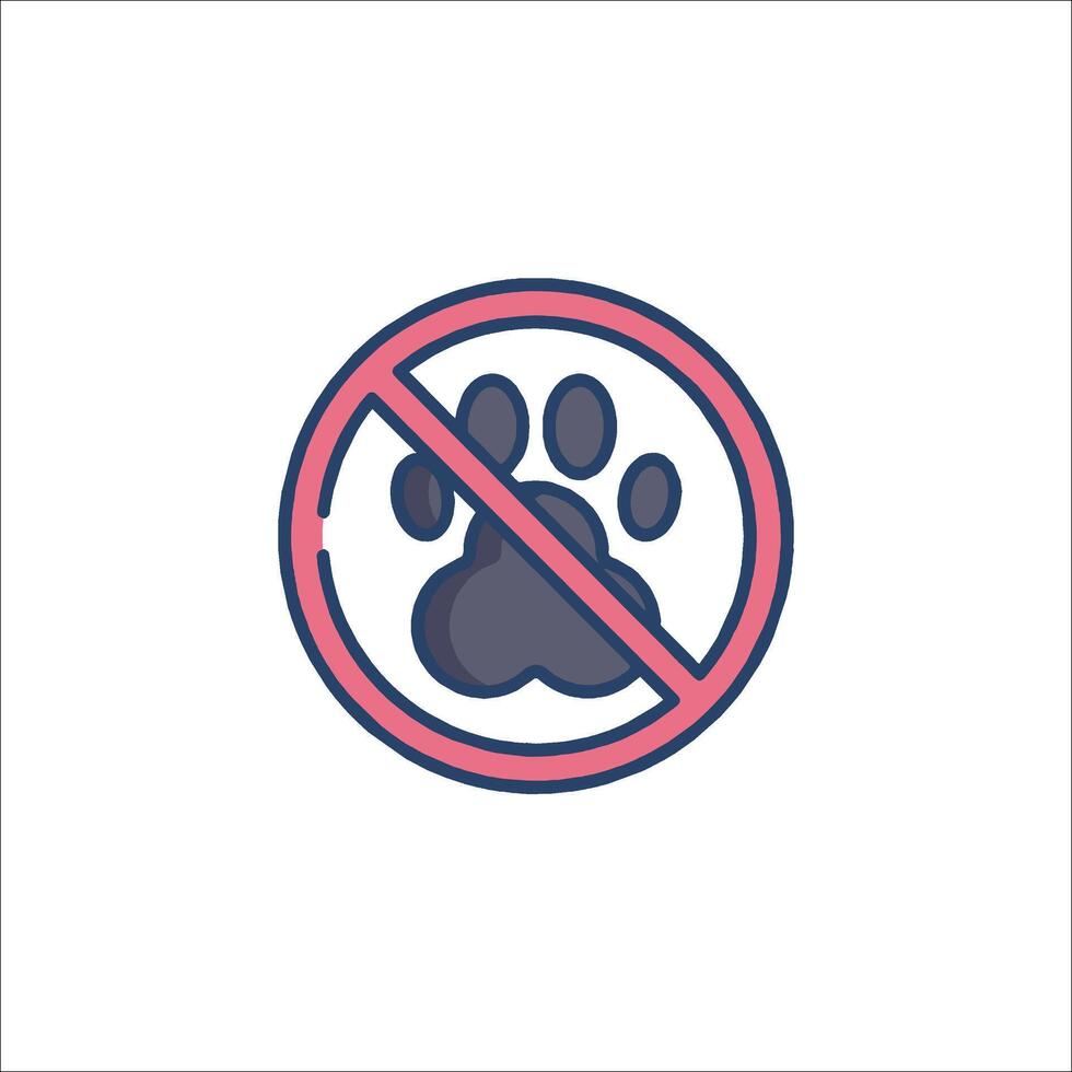 No pet allowed sign icon isolated on white background vector