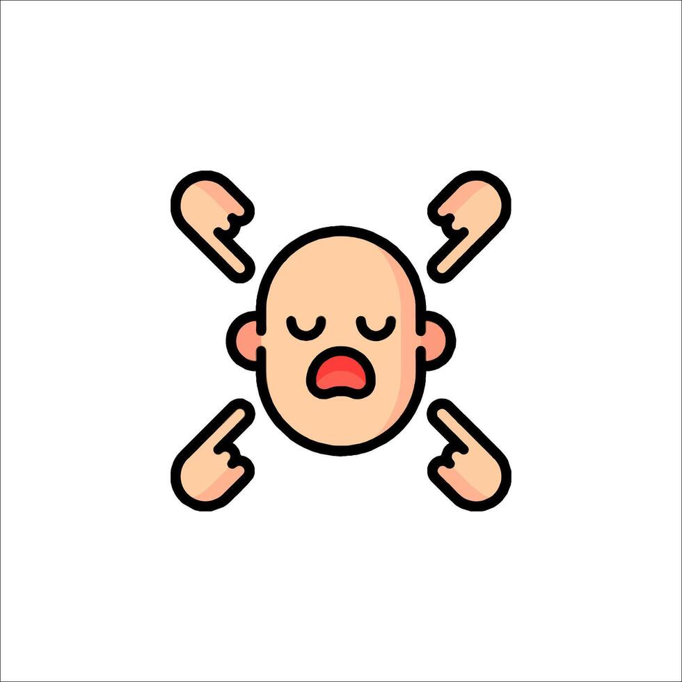 A cartoon head with two hands and a face vector