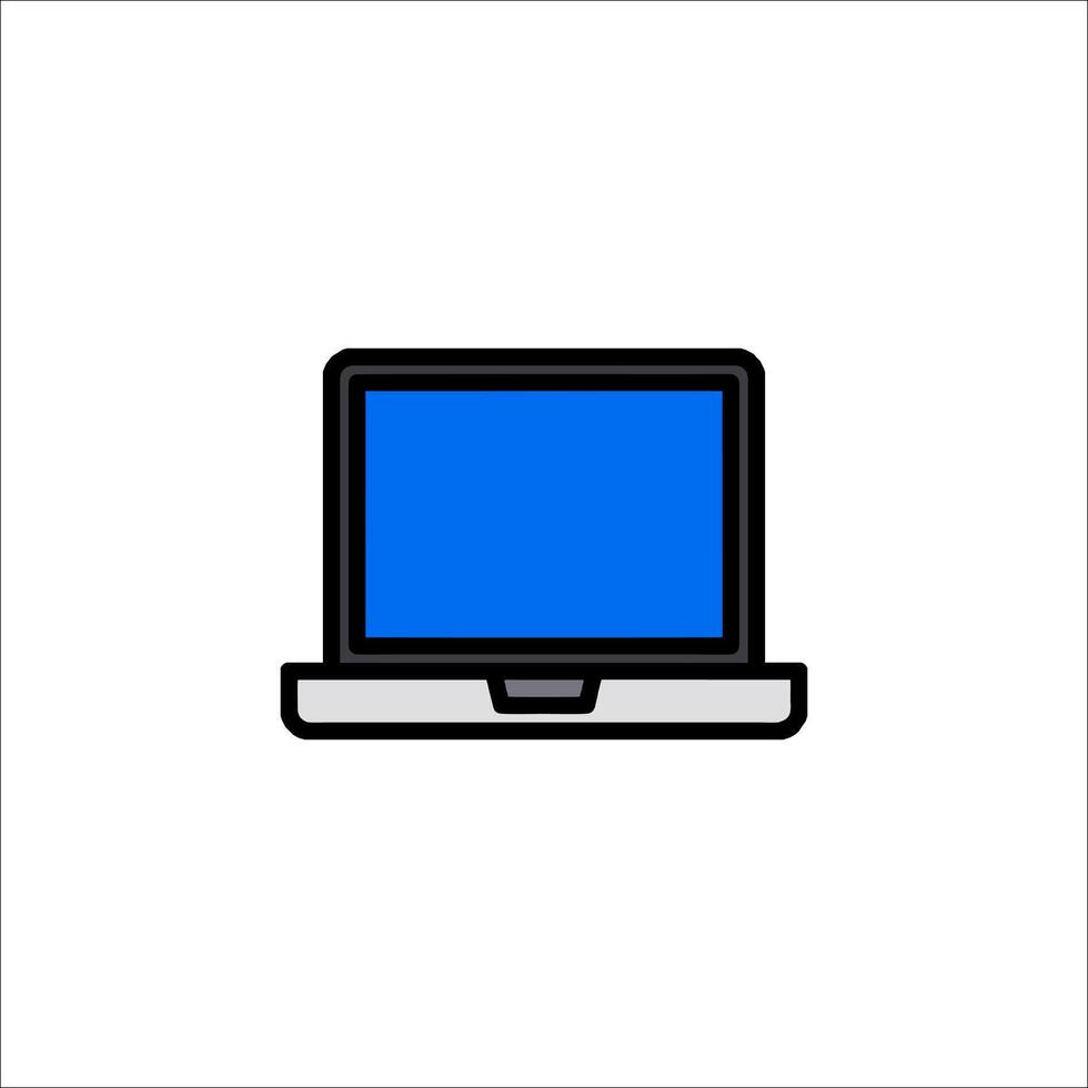 A laptop computer icon on a white background vector