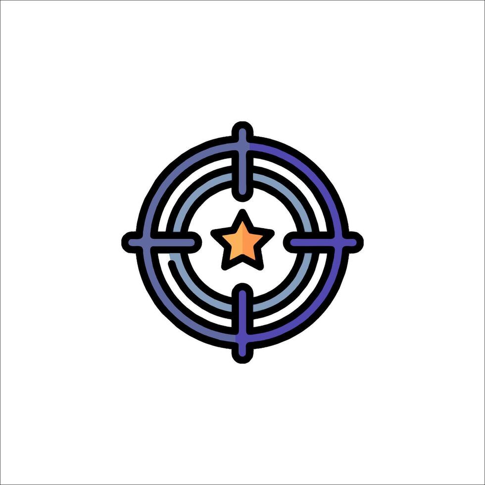 A star in a crosshair icon vector