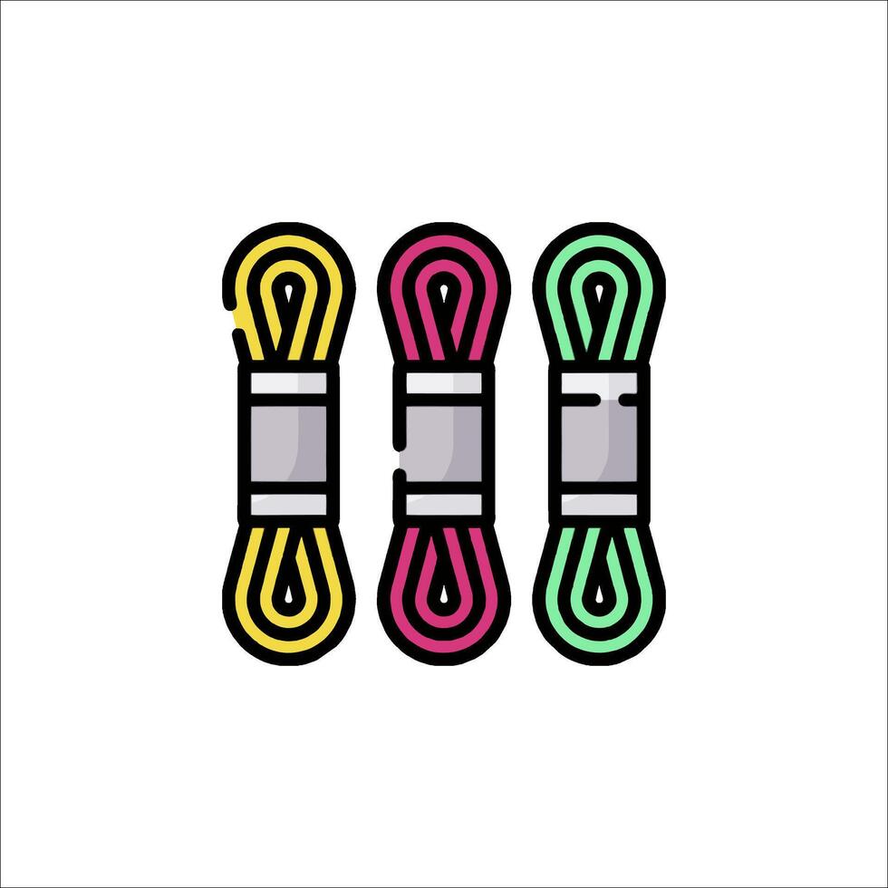 Three colored rope lines on a white background vector