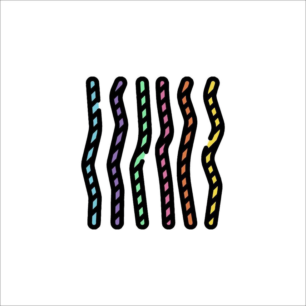 A line of colored pencils on a white background vector