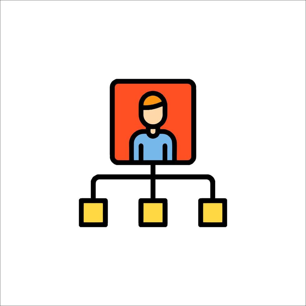 A person with a computer icon on a white background vector