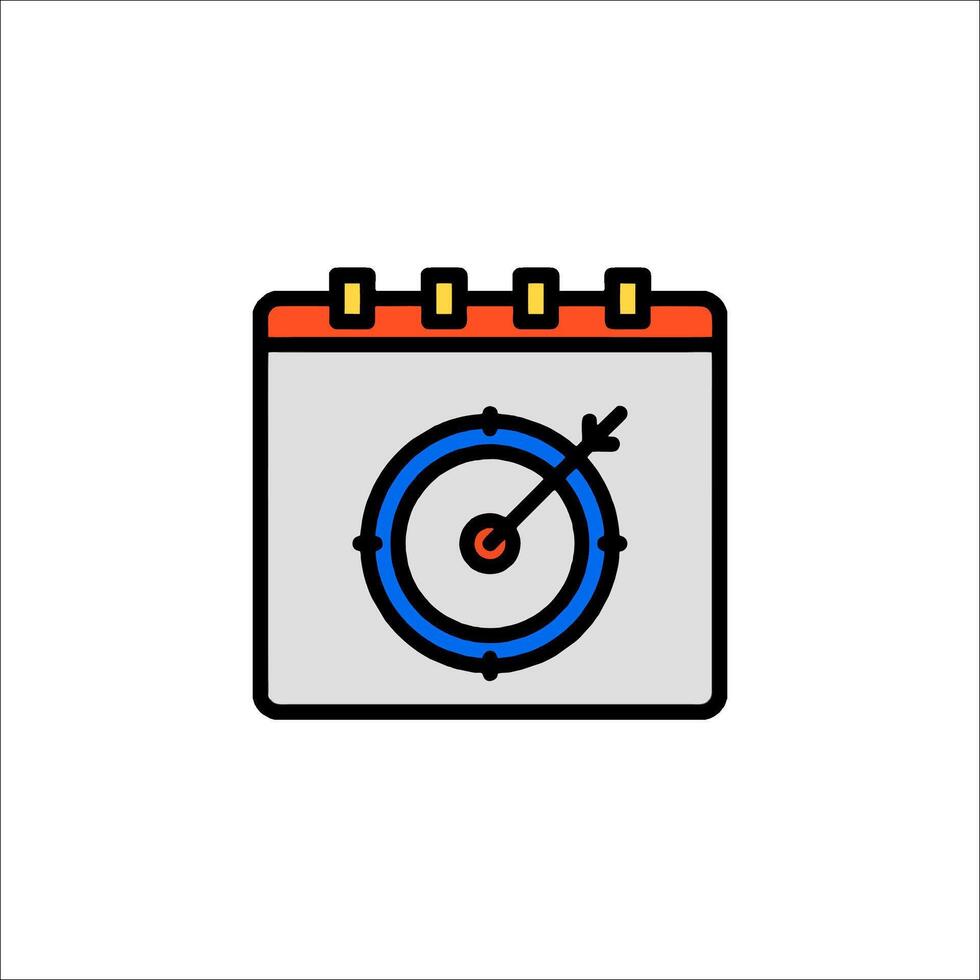 Calendar icon with a target on it vector
