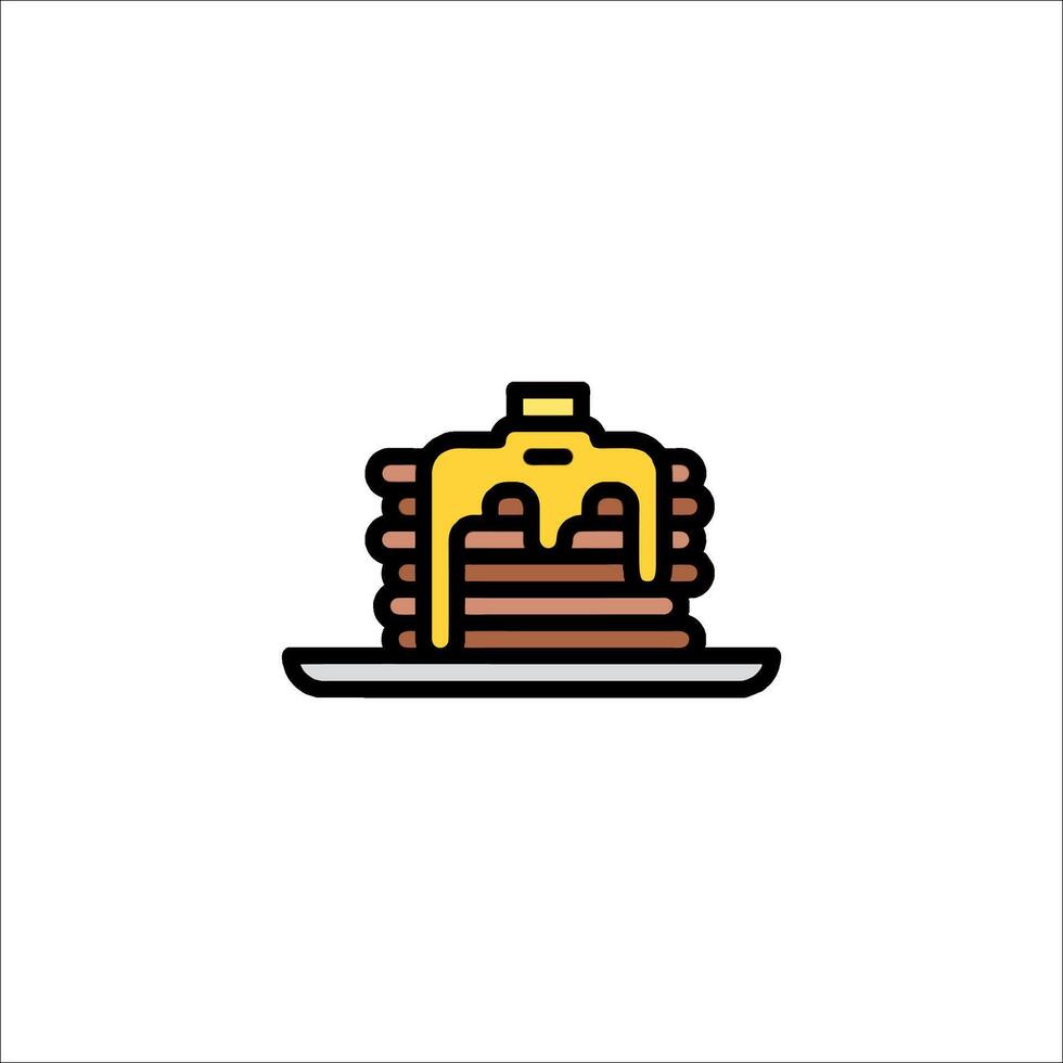 Pancakes with syrup icon illustration vector