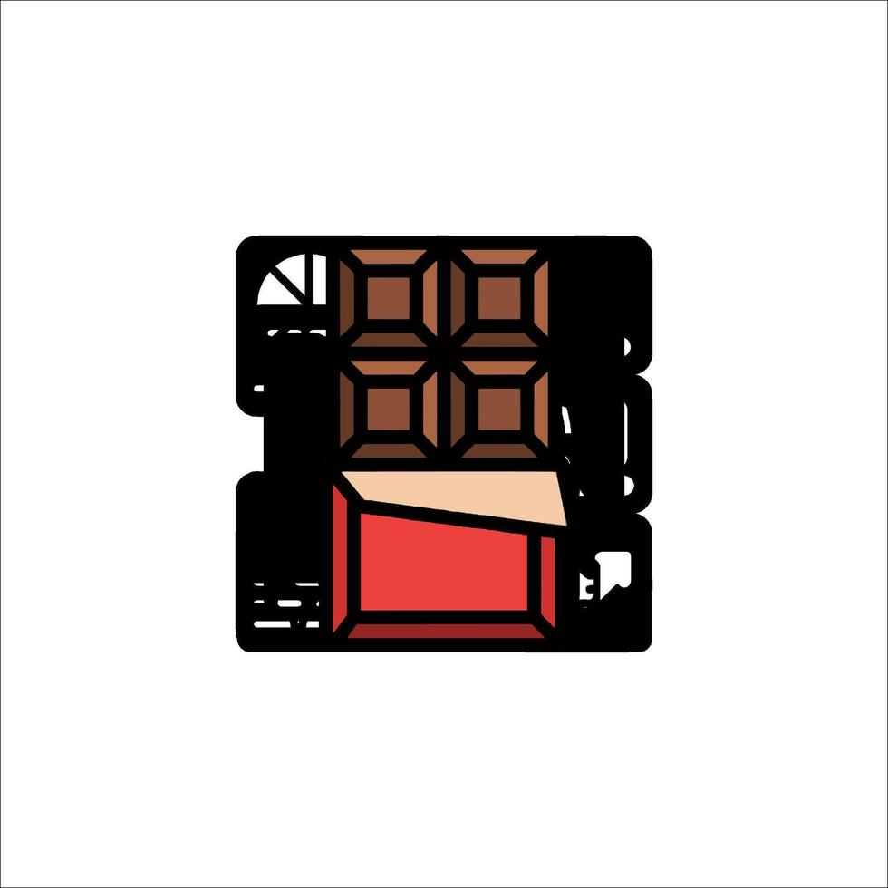 Chocolate bar icon illustration vector