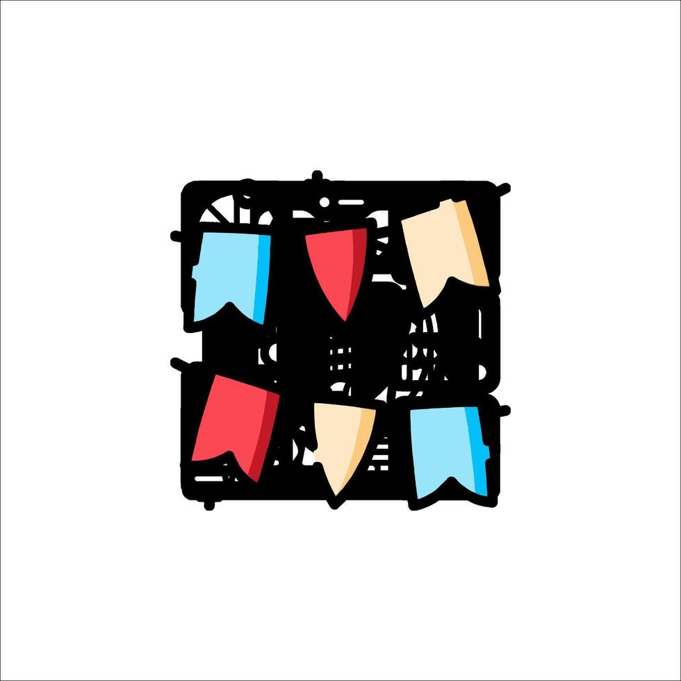 A square with a bunch of colorful flags vector