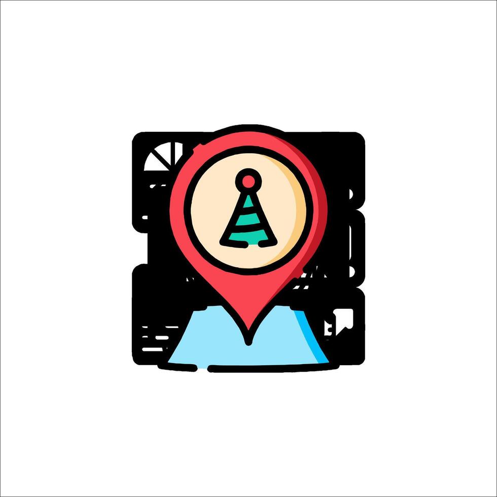 A map pin with a christmas tree on it vector