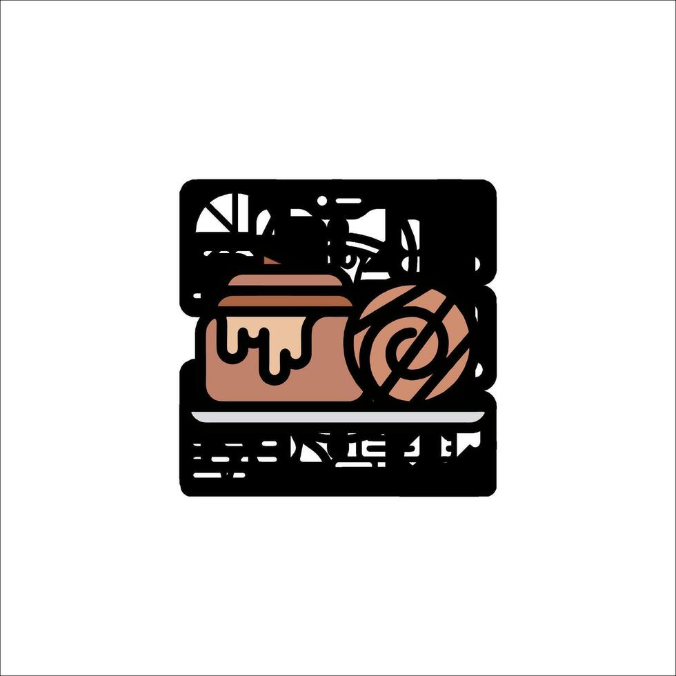 A brown and white logo for a bakery vector