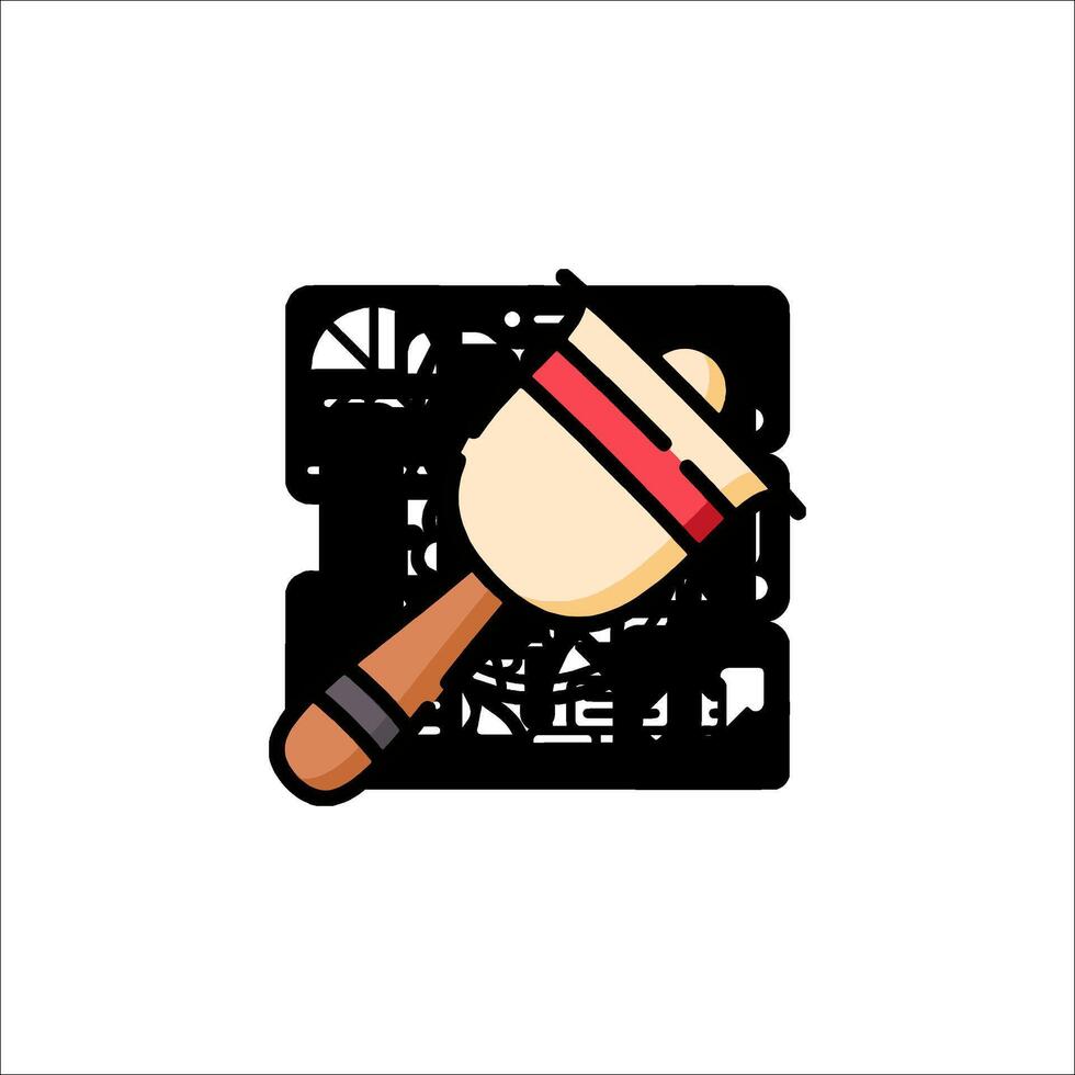 A wooden hammer icon on a white background vector