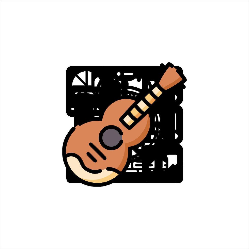 A guitar icon on a white background vector
