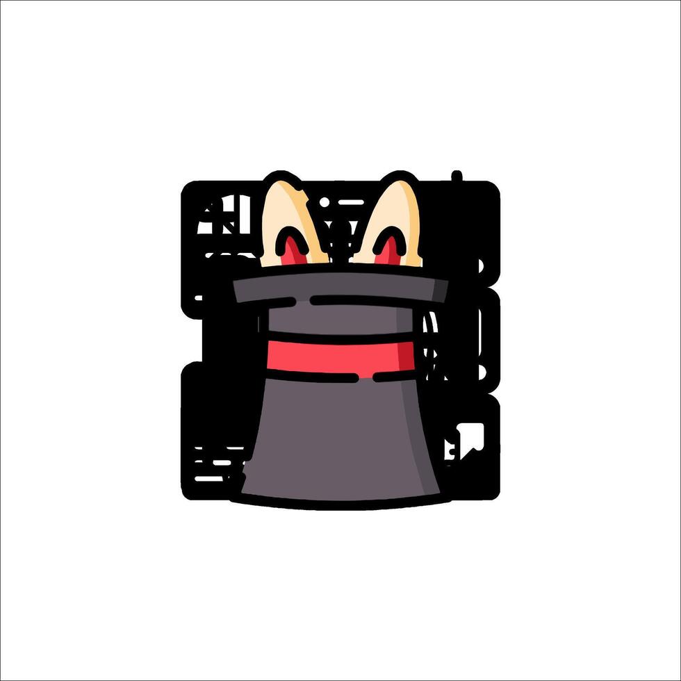 A cartoon hat with a red nose and eyes vector