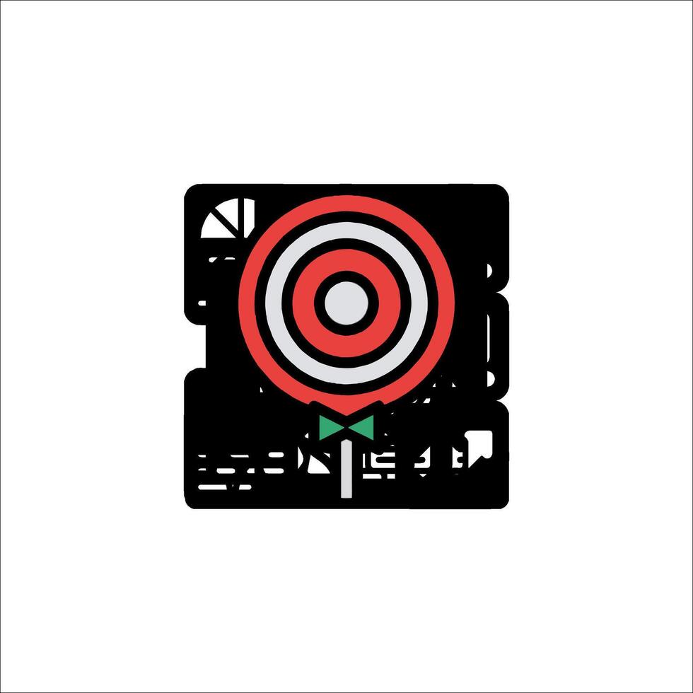 A red and green arrow with a target on it vector