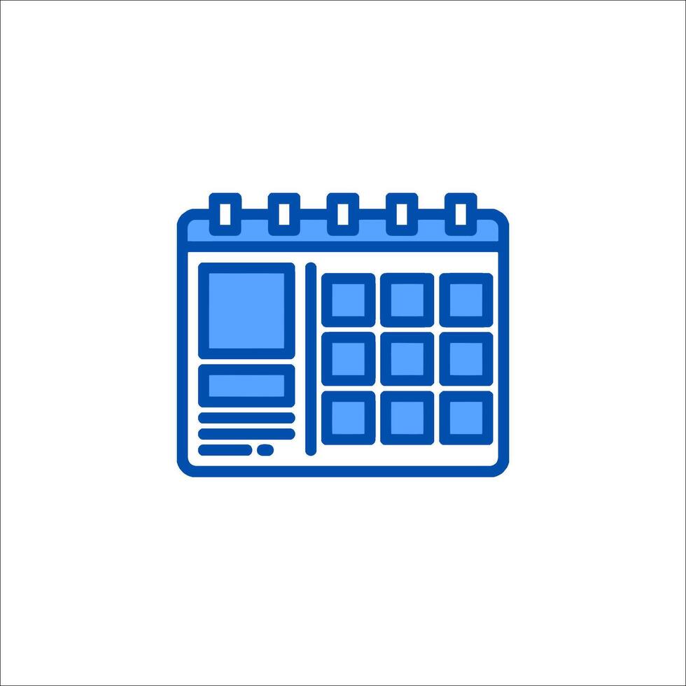 A calendar icon on a white background vector