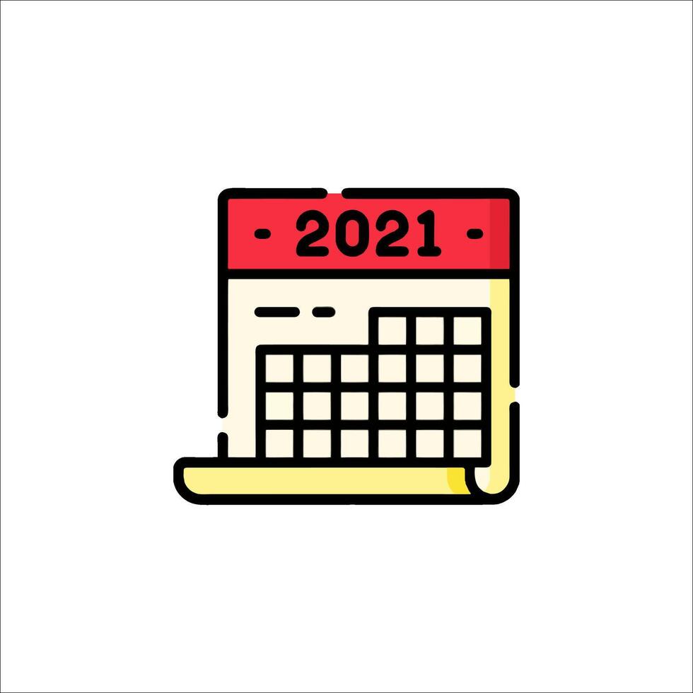 A calendar with the date 2021 on it vector